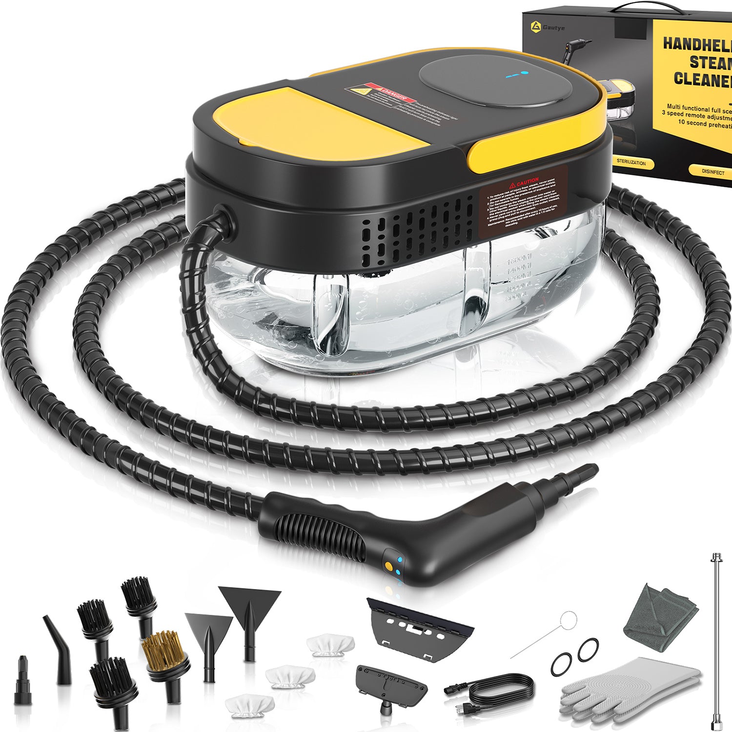 Steam Cleaner G1 with 1.69-Quart Tank, 3-Level Adjustable Handle